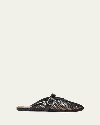 Alaia Mesh Mary Jane Ballerina Mules