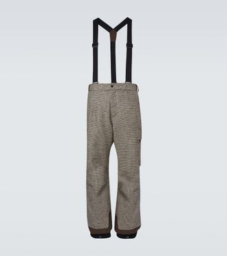 Moncler Houndstooth wool ski salopettes