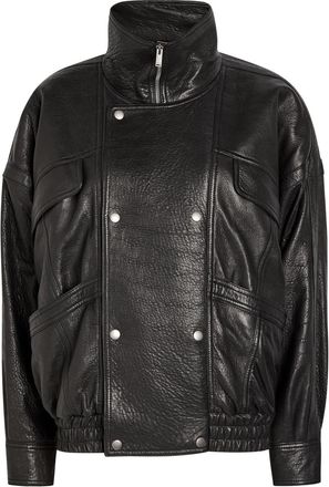Saint Laurent Double-breasted Leather Blouson Jacket - Black - 38 (UK10 / S)