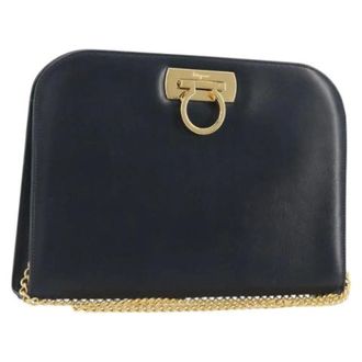 Ferragamo Pre-owned Shoulder Bag - Dames - Pre-owned - Blauw - Maat: ONE Size Leer