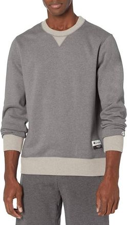 Champion Sueded Fleece Pullover Crew Neck Sweatshirt In Gray