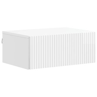 vidaXL Mesita De Noche De Pared Con Caj&oacute;n Brillante 49 X 34,5 X 20 Cm Vidaxl