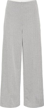Ichi Jacquard Sharkskin Herringbone Broek - Dames - Wijde Broeken - Grijs - XL - Broeken