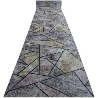 RugsX Alfombra De Pasillo Con Refuerzo De Goma Lotus Mosaic 22010 Mosaico Gris Lavable 60cm Grey 60x830 Cm