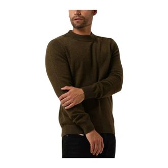 Anerkjendt Truien & Vesten, Heren, Groen, S, Wol, Heren Lamswol Gebreide Trui Donkergroen