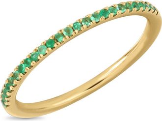 Bony Levy El Mar Emerald Stacking Ring in 18K Yellow Gold/Green at Nordstrom Rack, Size 7