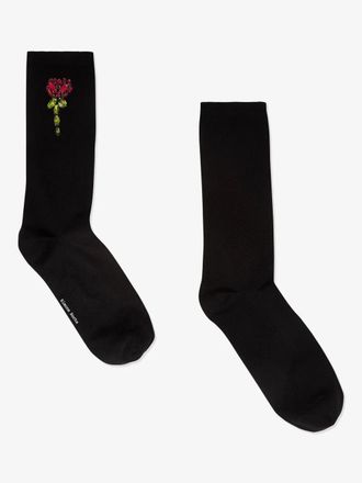 Simone Rocha Sokken met geborduurde roos - Zwart