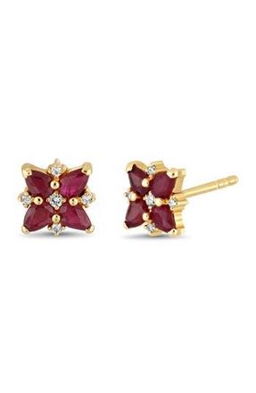 Bony Levy El Mar Stud Earrings in Ruby/18K Yellow Gold at Nordstrom Rack