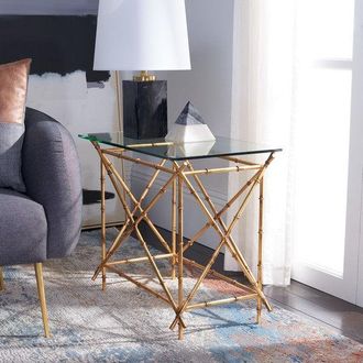 Safavieh Mark Crisscrossed Gold Accent Table