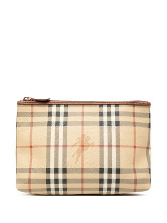 Burberry 2000-2017 Haymarket Check Coated Canvas pouch - Brown