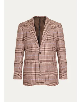 Cesare Attolini Mens Plaid Cashmere Jacket