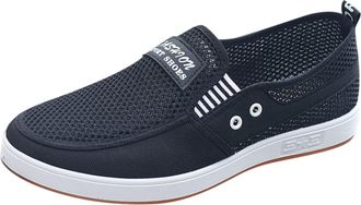 Generic All Season Mens Fashion Casual Footwear Lightweight Breathable Mesh Slip On with Non Slip Sole for Daily Comfort (Black, 6.5)