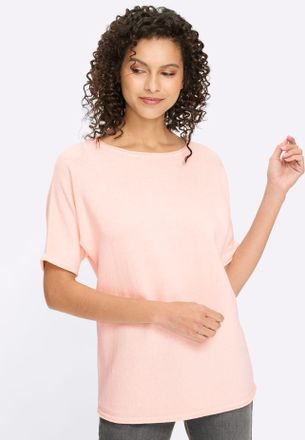 Heine Rundhalspullover HEINE Pullover, Damen, Gr. 34, hellros&eacute;, 100% Baumwolle, unifarben, Pullover Rundhalspullover