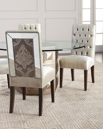 Haute House Home Brittany Mirrored Trim Dining Chair