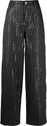 Rotate Sequin Twill Wide Leg Pants
