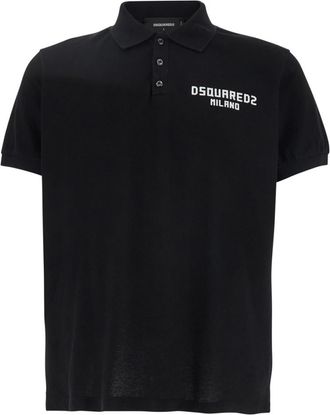 Dsquared2 Black Shirt Collar Polo
