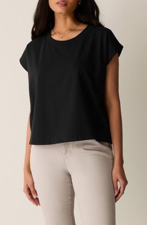 Eileen Fisher Organic Cotton Blend T-Shirt in Black at Nordstrom, Size Xx-Small