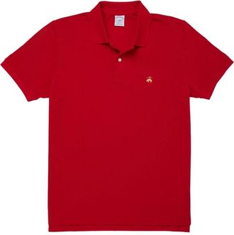 Brooks Brothers Slim-fit Piqu&eacute; Polo met Korte Mouwen - Heren - Polos - Rood - XL - Katoen - Tops