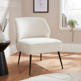 GFW Ava Velvet Accent Chair in Natural