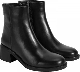 Desa Woman Boots - Textile Upper, Medium Heel, Zip Fastening, Ankle Length, Breathable | Black - 37