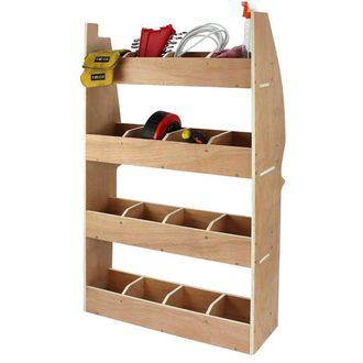 MonsterShop Nissan Primastar Plywood Van Racking Unit in Brown