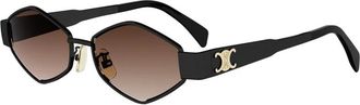 Celine Triomphe Metalen Zonnebril - Dames - Zonnebrillen - Zwart - 54 MM - Accessoires