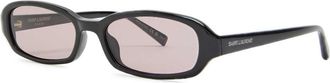 Saint Laurent Erin Narrow Rectangle-frame Sunglasses - Black - One Size