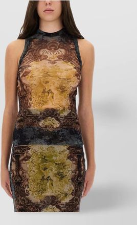 Jean Paul Gaultier sleeveless midi dress printed pattern