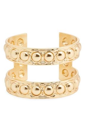 Karine Sultan Studded Two-Row Cuff Bracelet in Gold at Nordstrom