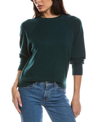 Fort&eacute; Cashmere Rib Trim Cashmere Sweatshirt