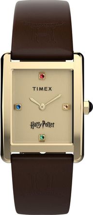 Timex Harry Potter x Timex Hailey Hogwarts 24mm Leather Strap Watch in Gold-Tone at Nordstrom