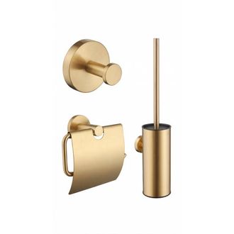 Adema Rise Toiletset - toiletrolhouder - handdoekhaak - toiletborstelset - passend bij Grohe brushed cool sunrise