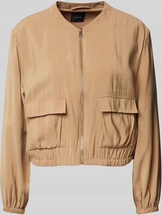 Zero Jacke mit Pattentaschen und Rei&szlig;verschluss in Beige, Gr&ouml;&szlig;e 40