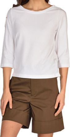 Zanone Cotton Cropped Boat Neck Fabric Top