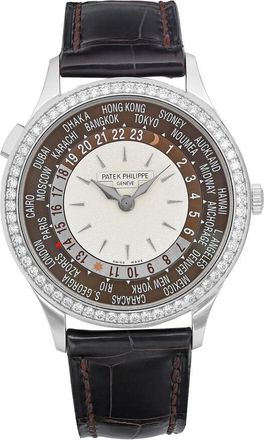 Patek Philippe Pre-owned Patek Philippe Complications GMT Brown and Ivory Dial Ladies Watch 7130G-001