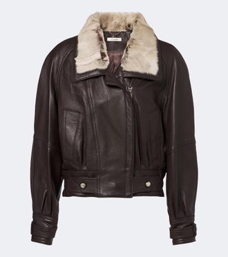 Jacques Wei Shearling-trimmed leather jacket