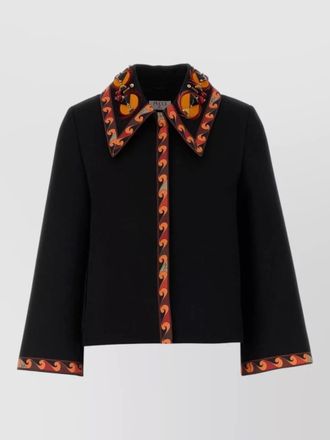 Pucci gabardine blazer embroidered collar and cuffs