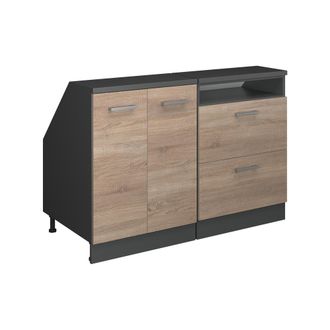 Vicco Conjunto De Armarios Para Techo Inclinado Rion, Sonoma, 120 Cm Lote De 2 Carcasas De Armario 60 Cm De Profundidad, Vicco