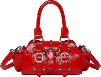 Generic Womens shoulder bag made of PU leather with rivets top handle bag for everyday life, work, shopping and school