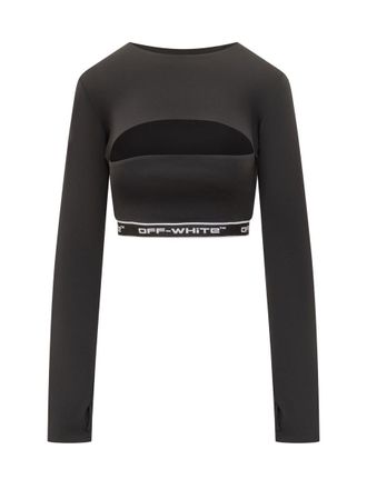 Off-white Off-White Black Long Sleeve Cut Out Top