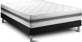 VITALIT Somier Negro + Colch&oacute;n Con Espuma Viscoel&aacute;stica 140 X 220