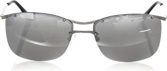 Frankie Morello Clubmaster zonnebril met spiegelende grijze lens - Heren - Zonnebrillen - Grijs - ONE Size - Accessoires