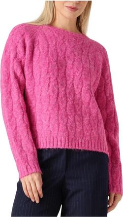 Ydence Gebreide Trui Fiene - Dames - Ronde hals truien - Roze - XS - Nylon - Truien & Vesten