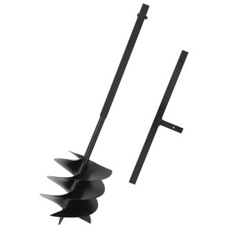 vidaXL Taladro De Tierra Con Mango Acero Negro 250 Mm Vidaxl