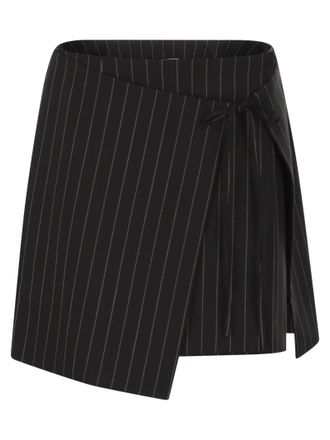 Sportmax Sportmax Spxfatti Minirock aus Gabardine mit Nadelstreifen