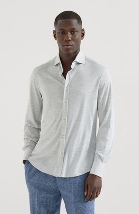 Brunello Cucinelli Spread collar shirt in Pearl at Nordstrom, Size Xxx-Large Eu