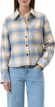 Closed Cropped Oversize Shirt In Powder Blue