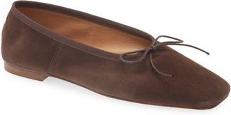 Mansur Gavriel Square Toe Ballet Flat in Espresso at Nordstrom, Size 8.5Us