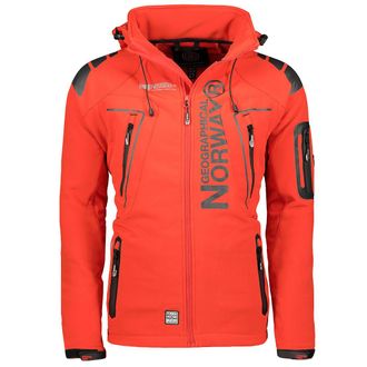 OEM Chaqueta Deportiva Para Hombre Geographical Norway Techno Men 056 Bs3 Con Capucha Ajustable, Impermeable, Roja (wu1060h/gn) S