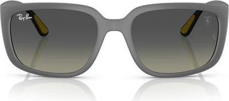 Ray-Ban x Scuderia Ferrari 57mm Gradient Square Sunglasses in Matte Grey at Nordstrom